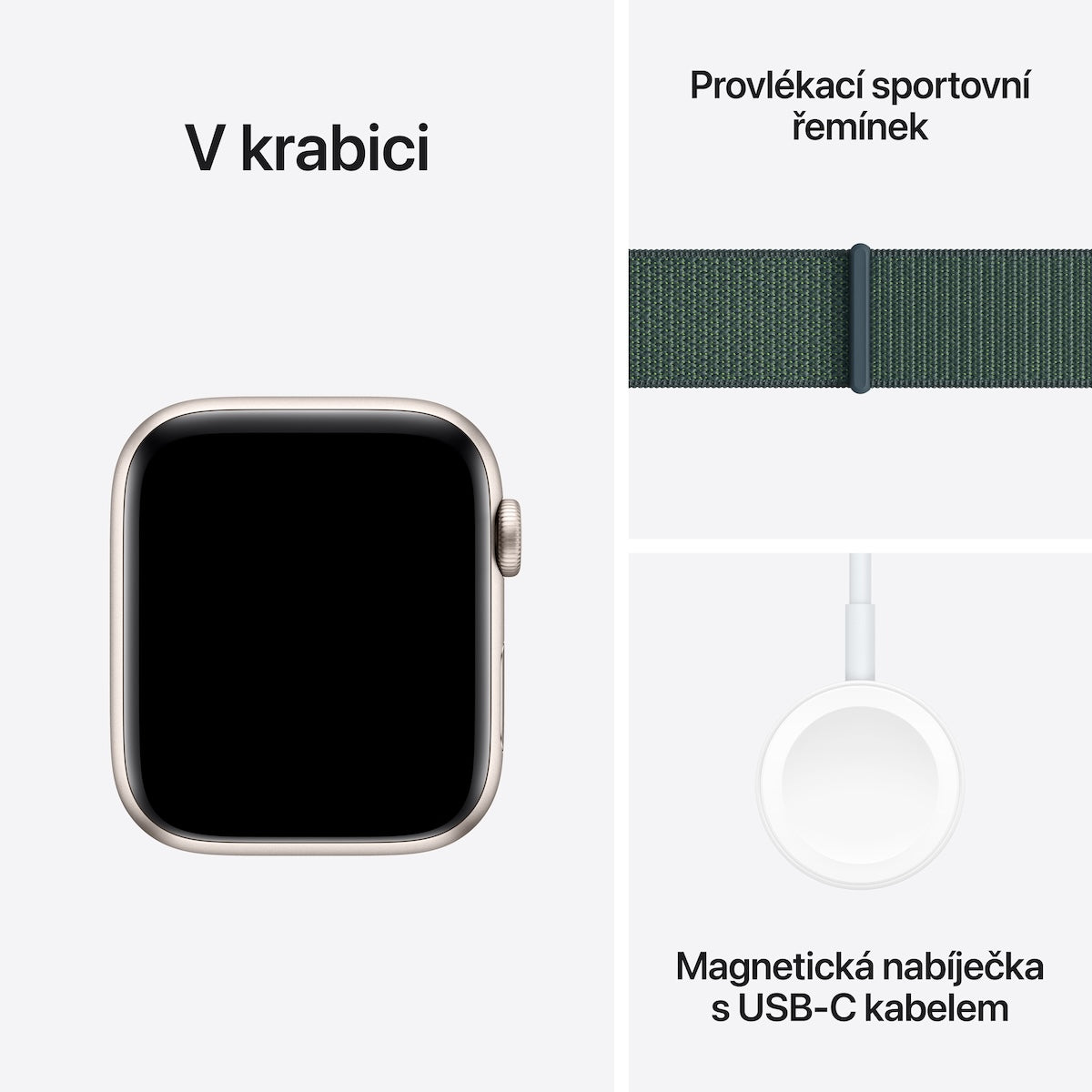 Resigilat: Apple Watch SE GPS, 44mm Starlight Aluminium Case, Lake Green Sport Loop - iSTYLE RO