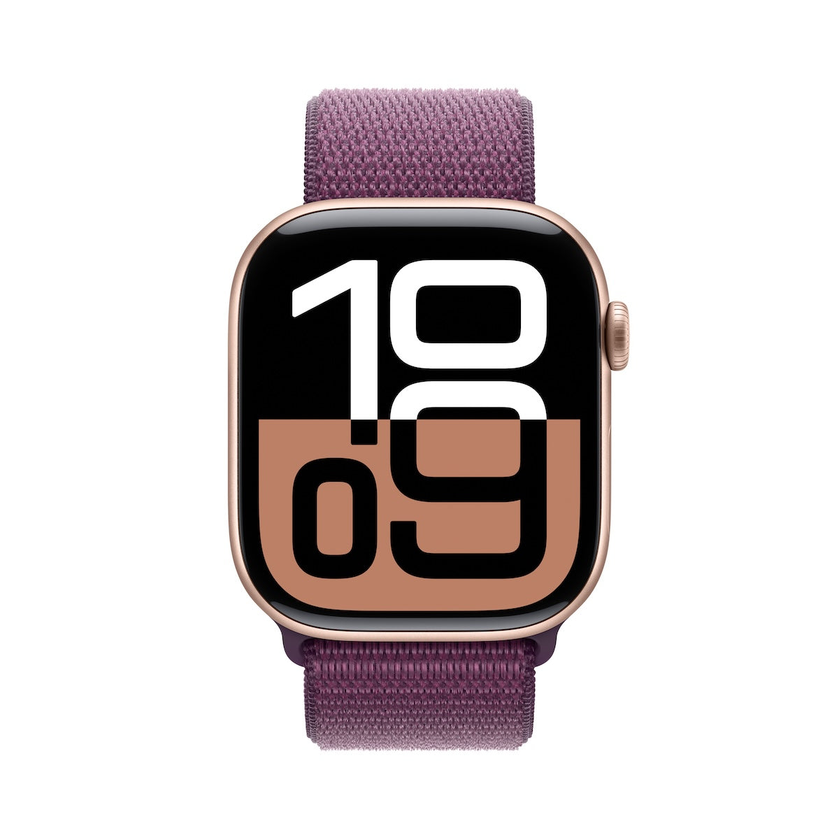 Resigilat: Apple Watch Series 10 GPS + Cellular, 42mm Rose Gold Aluminium Case, Plum Sport Loop - iSTYLE RO