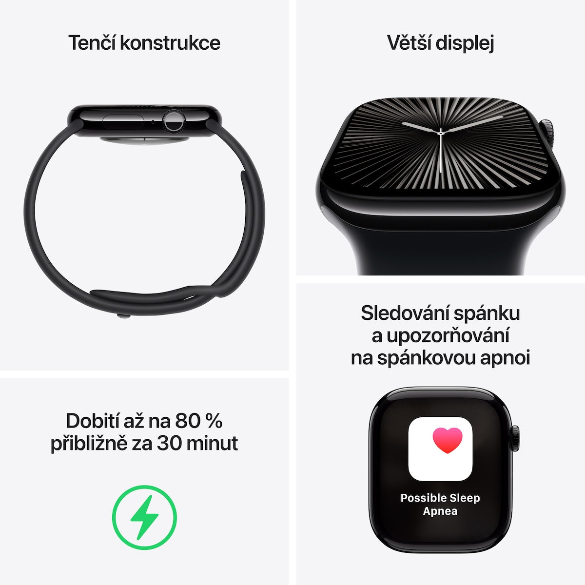 Resigilat: Apple Watch Series 10 GPS, 46mm Jet Black Aluminium Case, Black Sport Band - M/L - iSTYLE RO