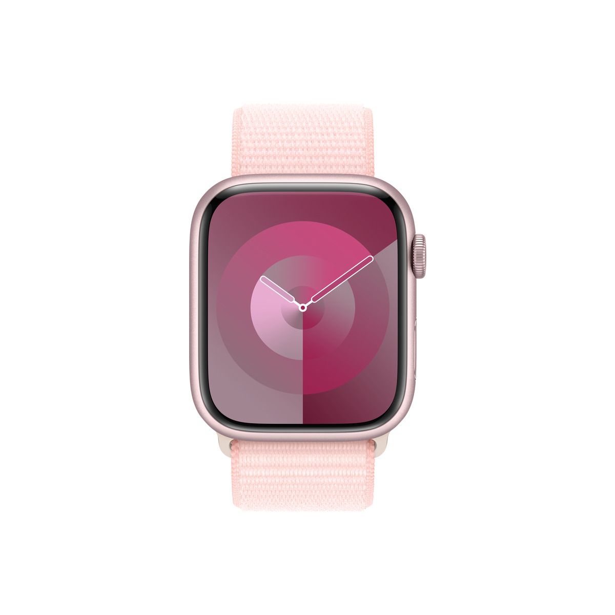 Resigilat: Apple Watch 9 GPS + Cellular, 45mm Pink Aluminium Case, Light Pink Sport Loop