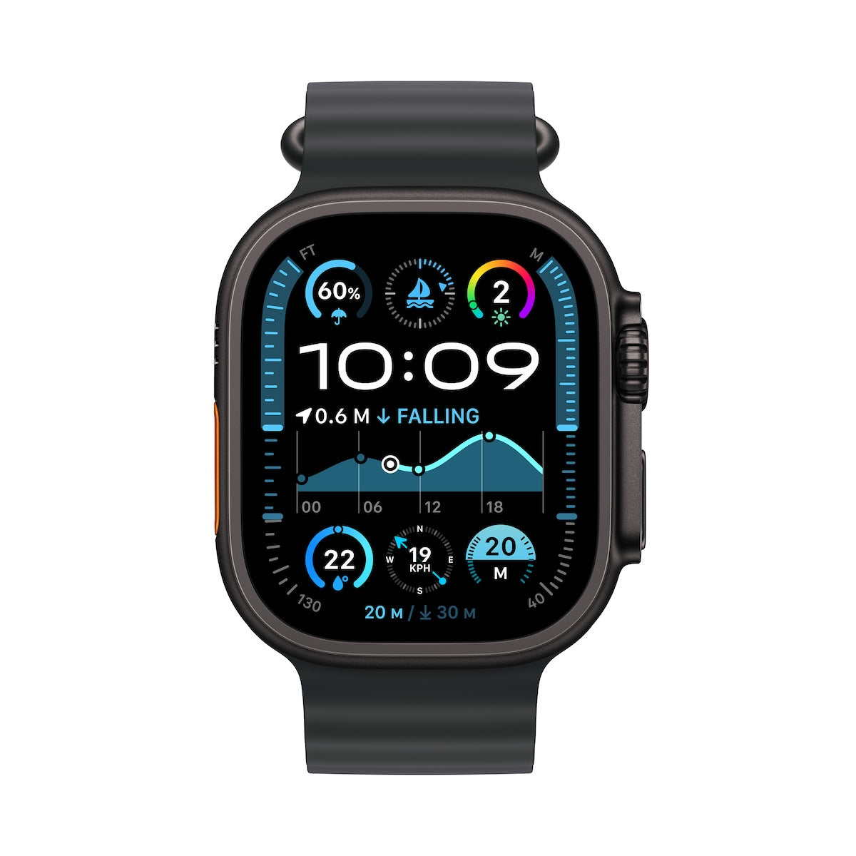 Resigilat: Apple Watch Ultra 2 GPS + Cellular 49mm Black Titanium Case with Black Ocean Band - iSTYLE RO