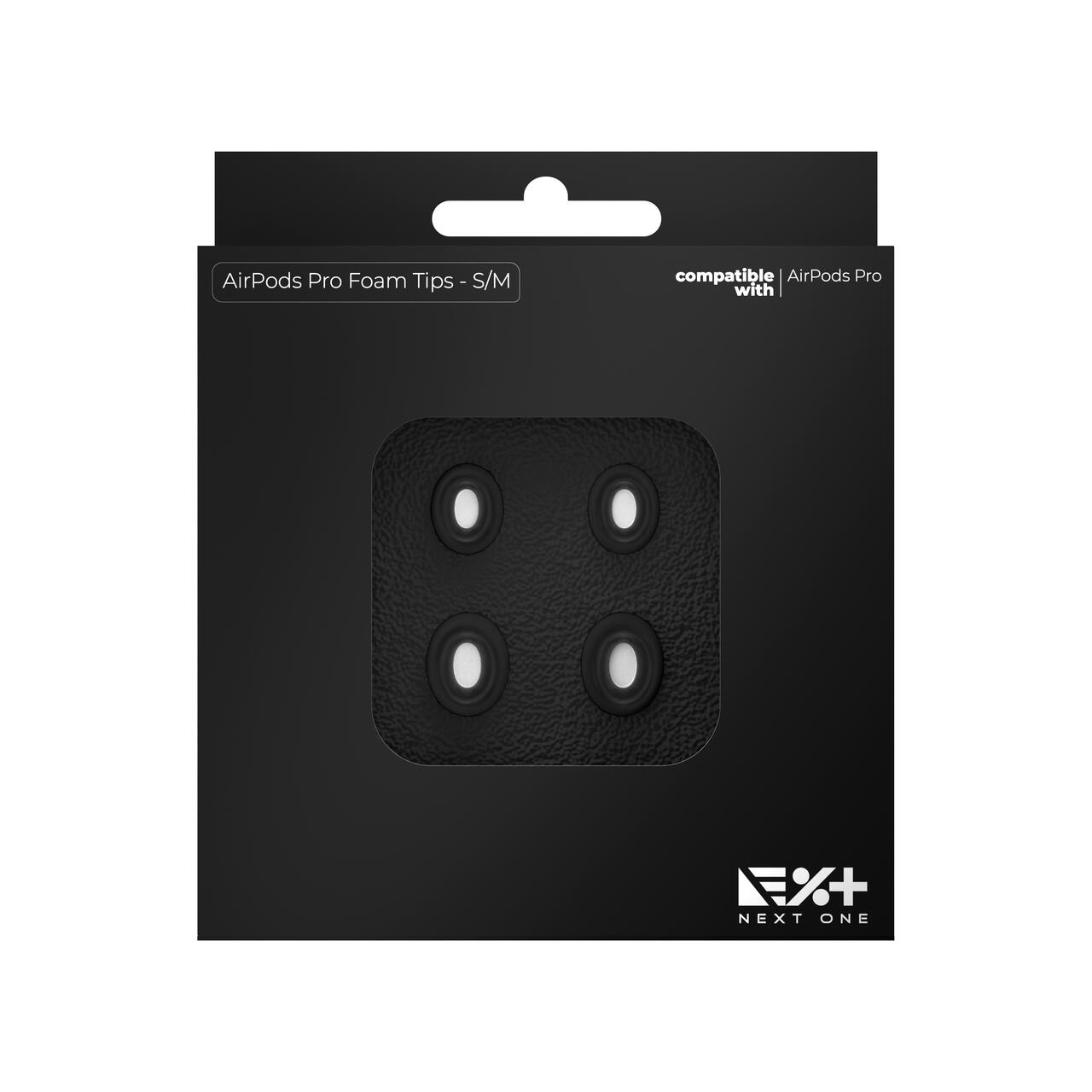 Set 4 dopuri NEXT ONE pentru AirPods S/M, Negru - iSTYLE RO