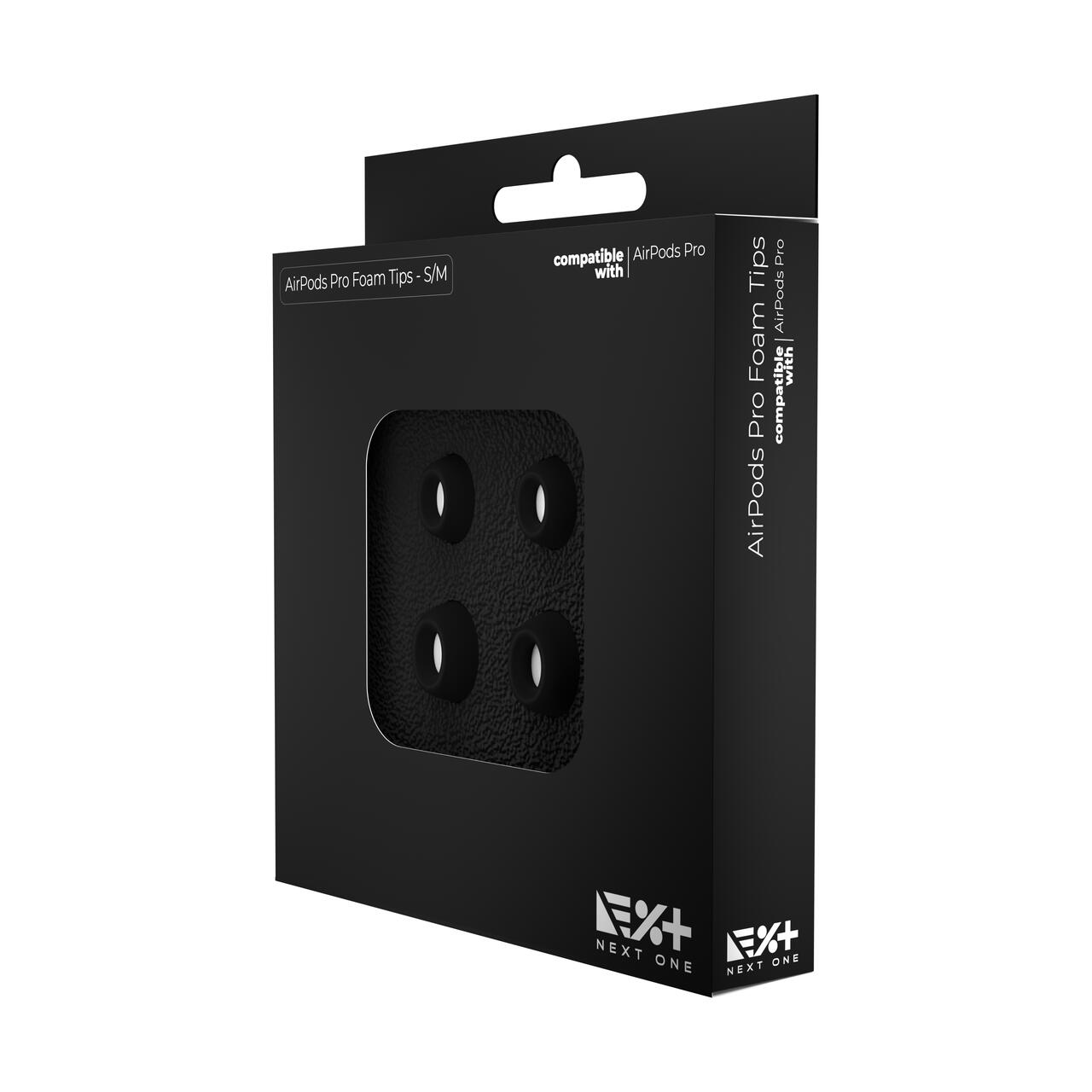Set 4 dopuri NEXT ONE pentru AirPods S/M, Negru - iSTYLE RO