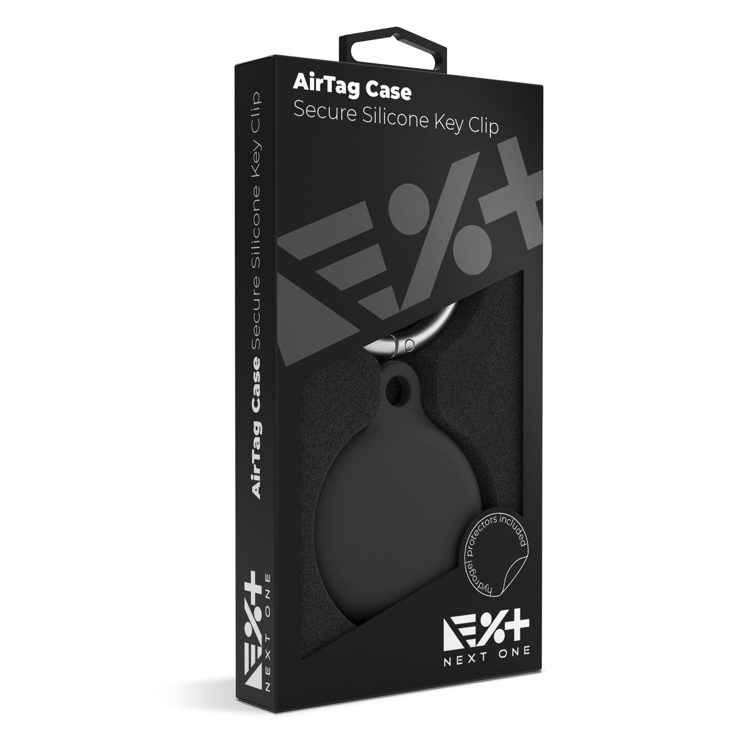Breloc NEXT ONE pentru AirTag Silicon, Negru - iSTYLE RO