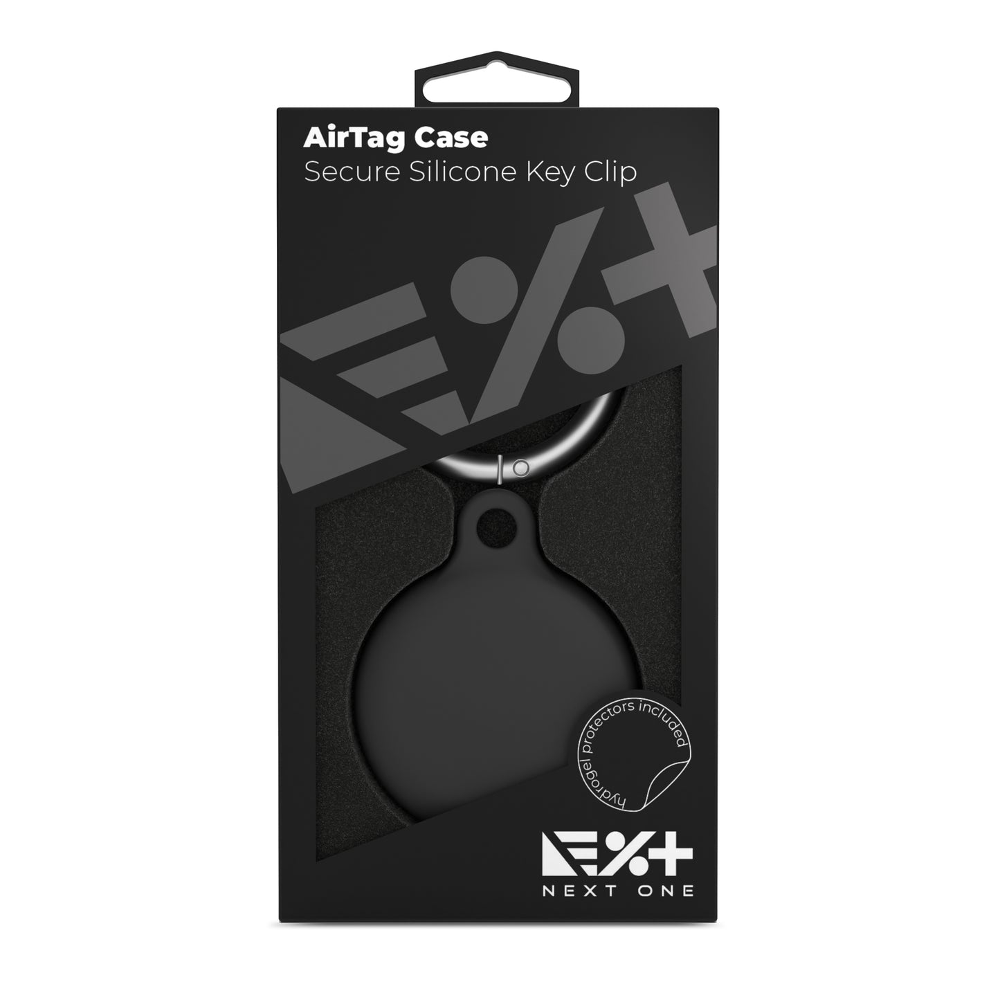 Breloc NEXT ONE pentru AirTag Silicon, Negru - iSTYLE RO