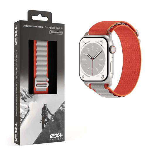 Curea NEXT ONE Adventure Loop pentru Apple Watch 41mm, Orange/Gray - iSTYLE RO