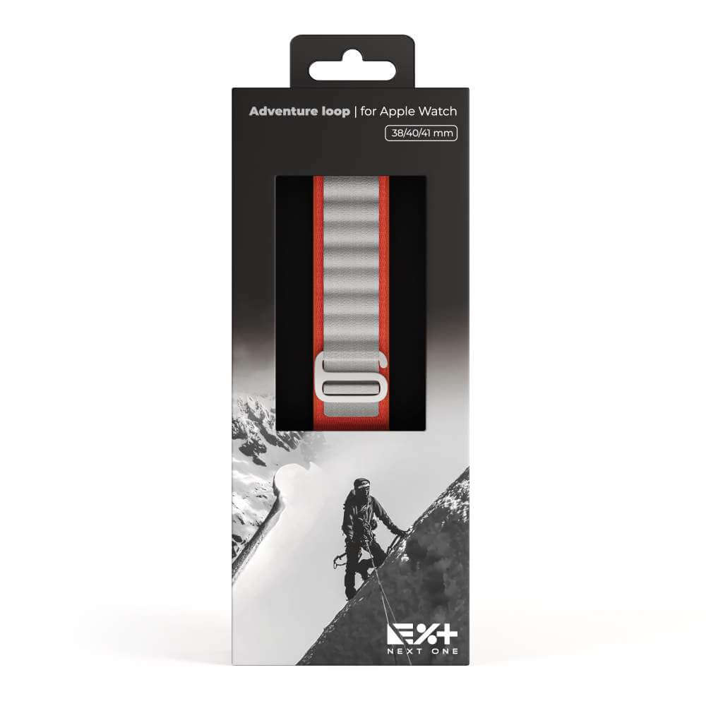 Curea NEXT ONE Adventure Loop pentru Apple Watch 41mm, Orange/Gray - iSTYLE RO