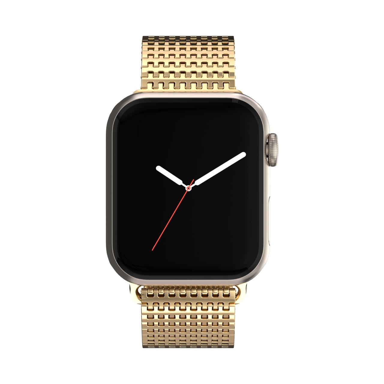Curea metalica MESH NEXT ONE pentru Apple Watch 41/40/38 mm, Auriu - iSTYLE RO