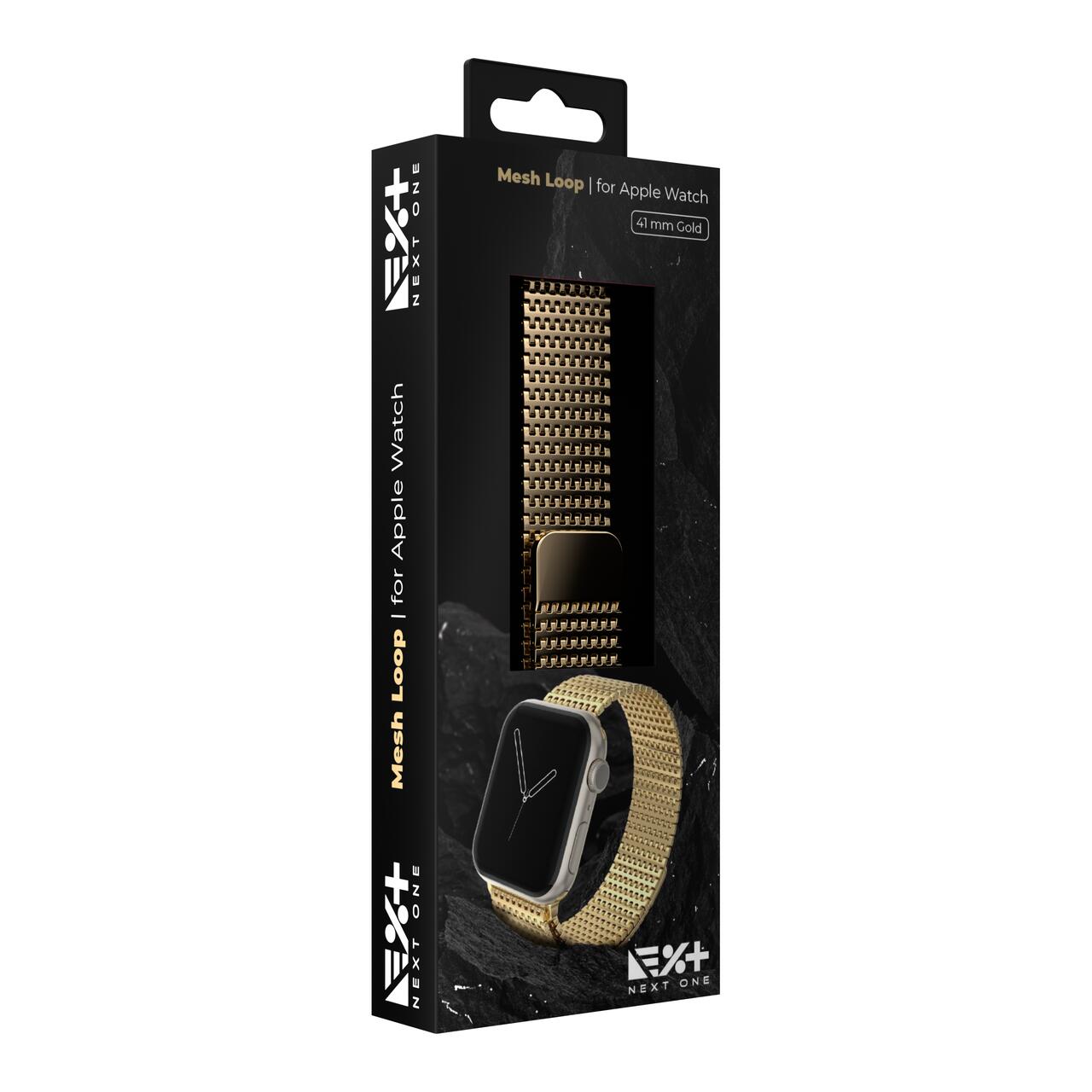 Curea metalica MESH NEXT ONE pentru Apple Watch 41/40/38 mm, Auriu - iSTYLE RO