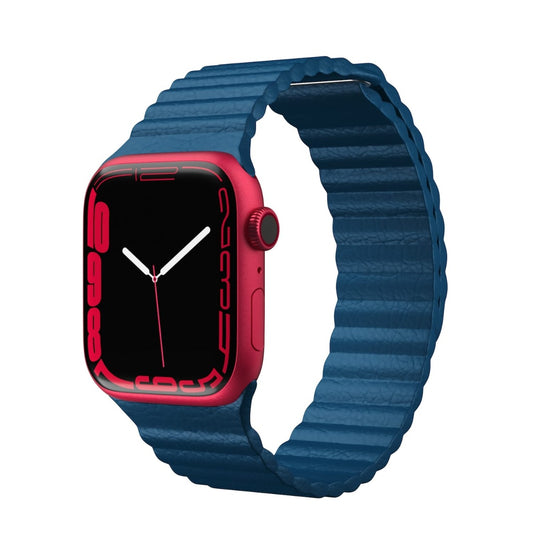 Curea NEXT ONE Leather Loop pentru Apple Watch 42-44mm, Denim Blue - iSTYLE RO
