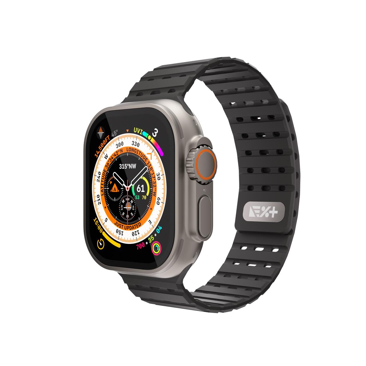 Curea NEXT ONE pentru Apple Watch 46/49 mm, Silicon, Negru - iSTYLE RO
