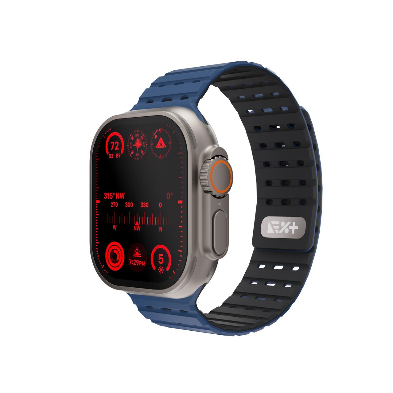 Curea NEXT ONE pentru Apple Watch 46/49 mm, Silicon, Albastru - iSTYLE RO
