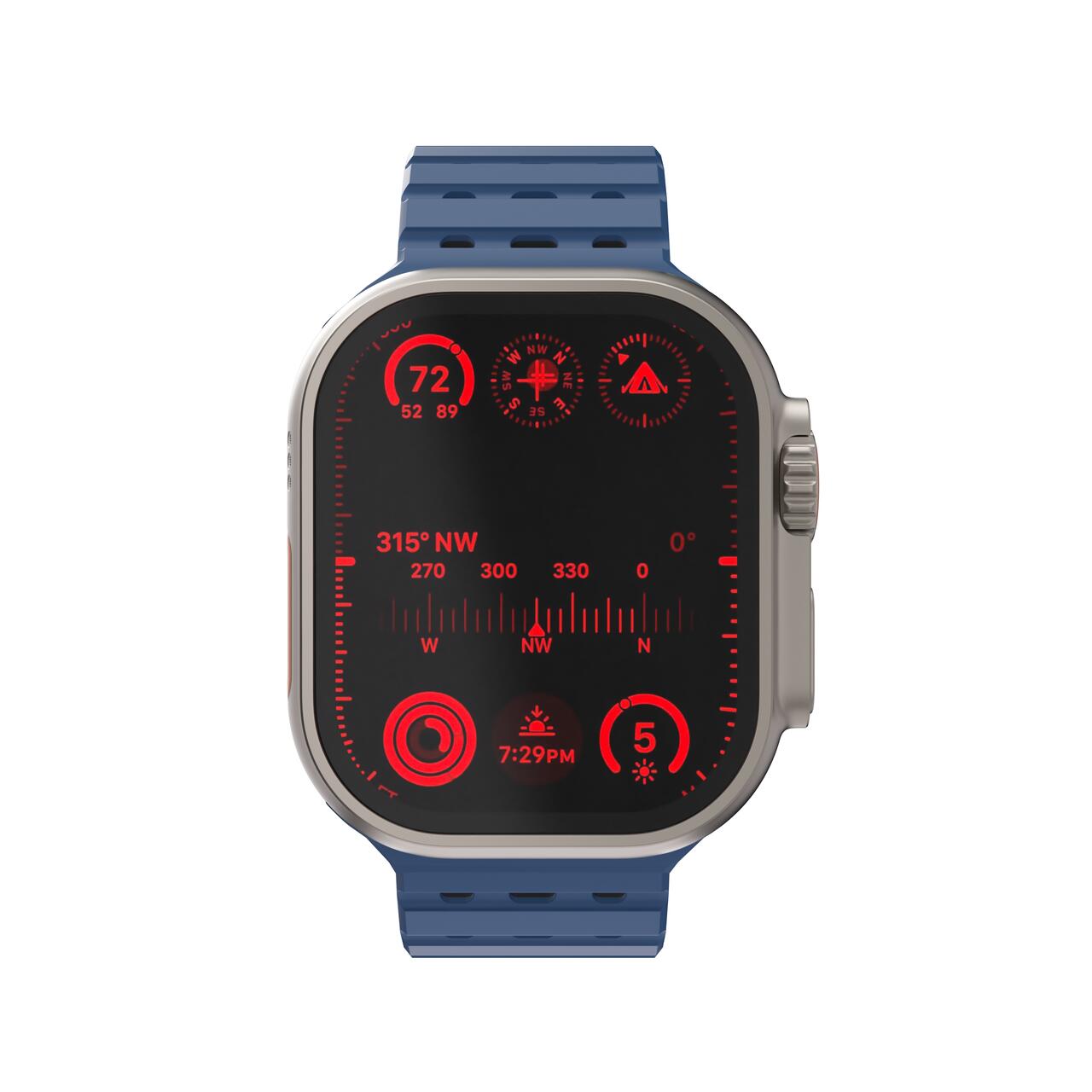 Curea NEXT ONE pentru Apple Watch 46/49 mm, Silicon, Albastru - iSTYLE RO