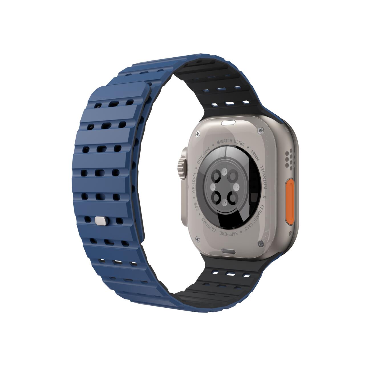 Curea NEXT ONE pentru Apple Watch 46/49 mm, Silicon, Albastru - iSTYLE RO