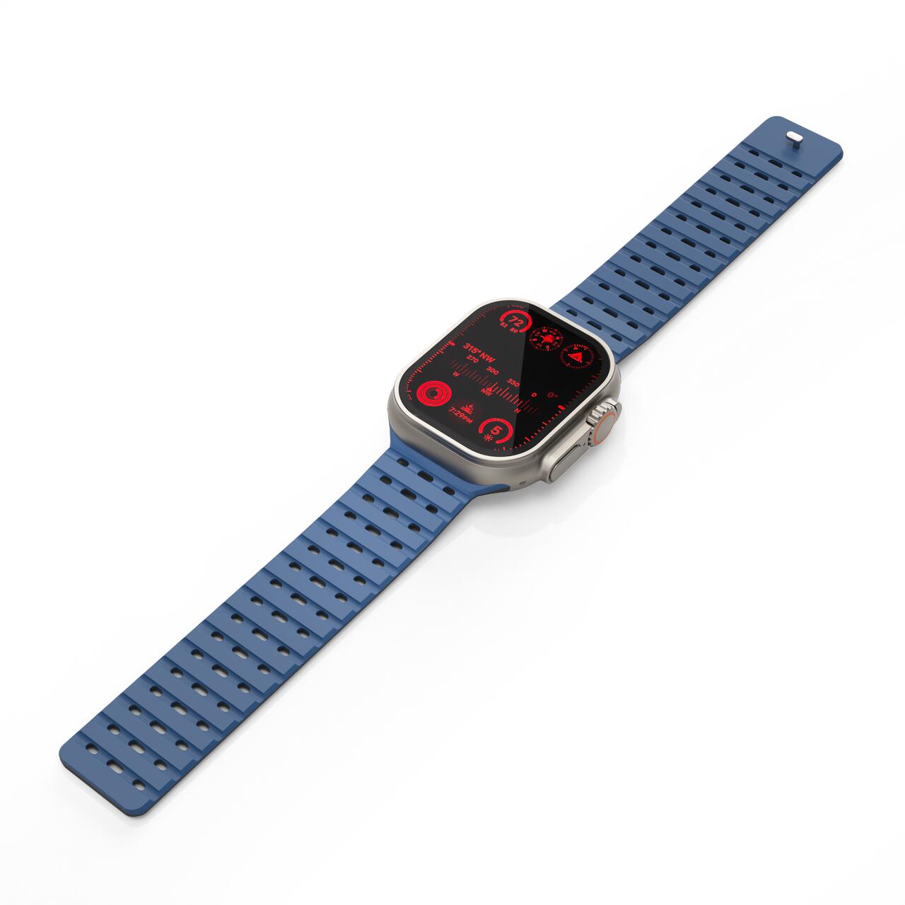 Curea NEXT ONE pentru Apple Watch 46/49 mm, Silicon, Albastru - iSTYLE RO
