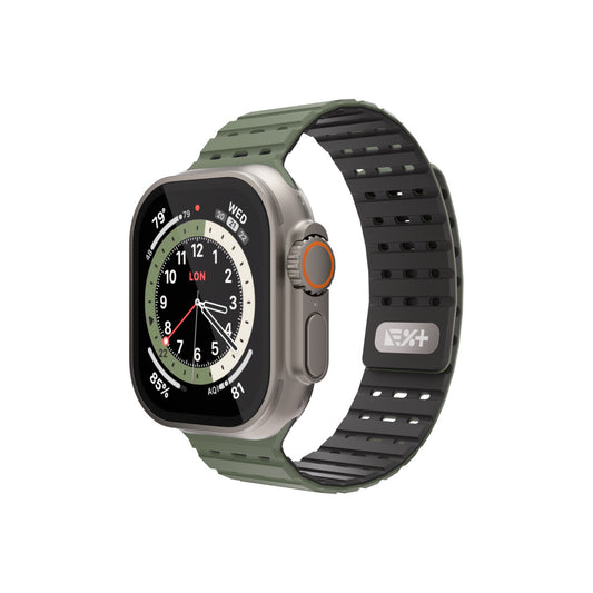 Curea NEXT ONE pentru Apple Watch 46/49 mm, Silicon, Verde - iSTYLE RO