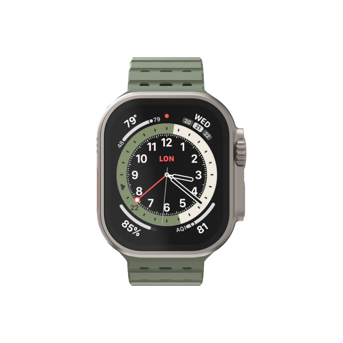 Curea NEXT ONE pentru Apple Watch 46/49 mm, Silicon, Verde - iSTYLE RO