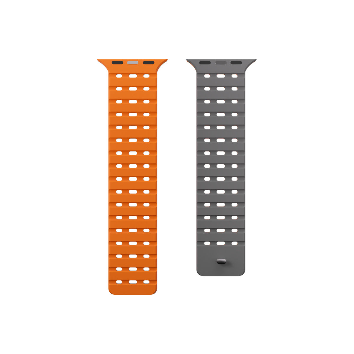 Curea NEXT ONE pentru Apple Watch 46/49 mm, Silicon, Gri/Portocaliu - iSTYLE RO