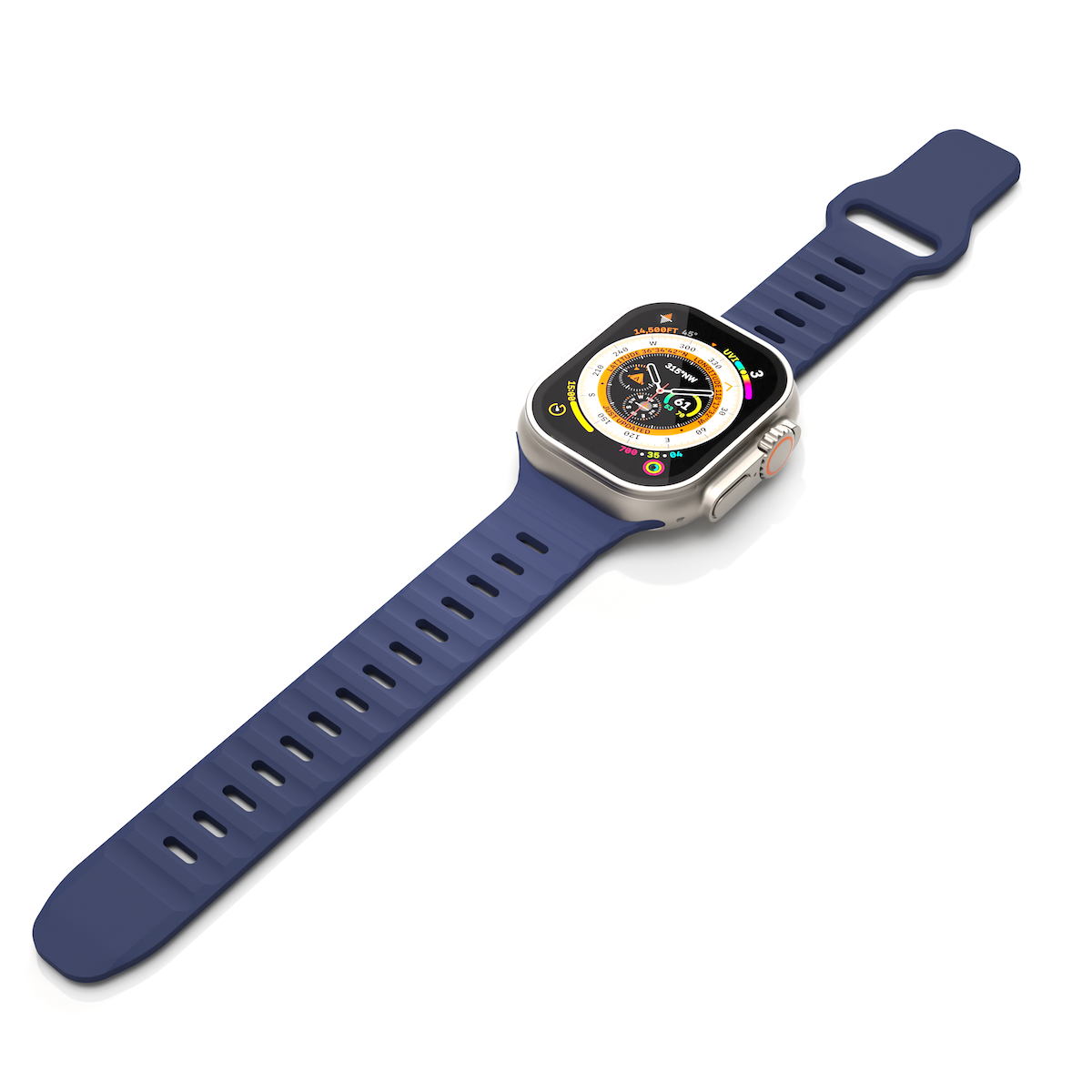 Curea NEXT ONE ACTIVE pentru Apple Watch 44/46/49mm, Silicon, Albastru - iSTYLE RO