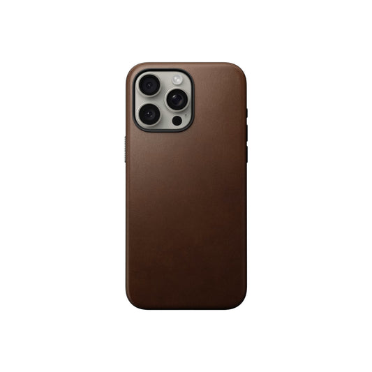Husa de protectie Nomad Modern pentru iPhone 15 Pro Max, Piele, Maro - iSTYLE RO