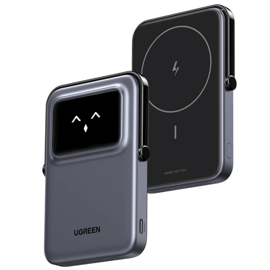 Baterie externa UGREEN UNO Magnetic, 5000mAh, 20W, PD+FQI, USB-C, Gri
