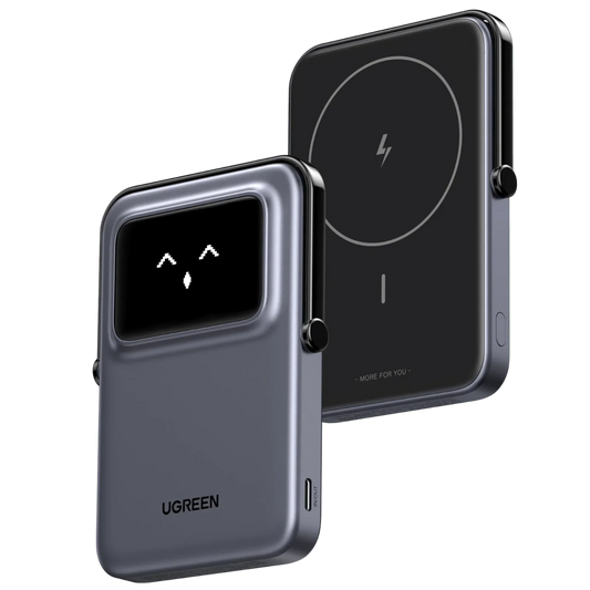 Baterie externa UGREEN UNO Magnetic, 5000mAh, 20W, PD+FQI, USB-C, Gri