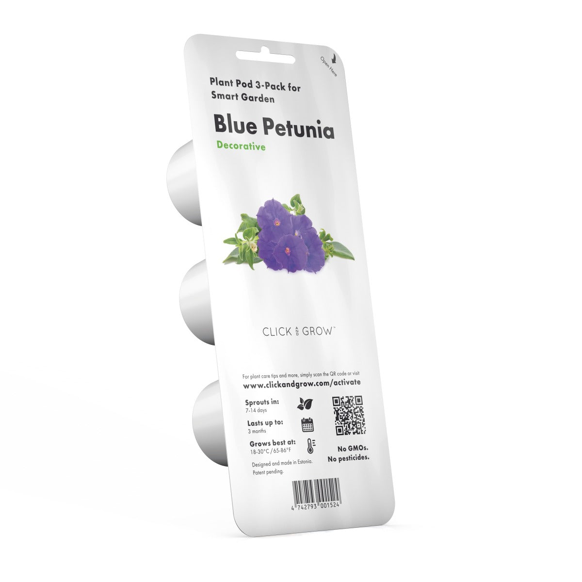 Capsule Click & Grow cu seminte si substrat de Petunia albastra 3buc - iSTYLE RO
