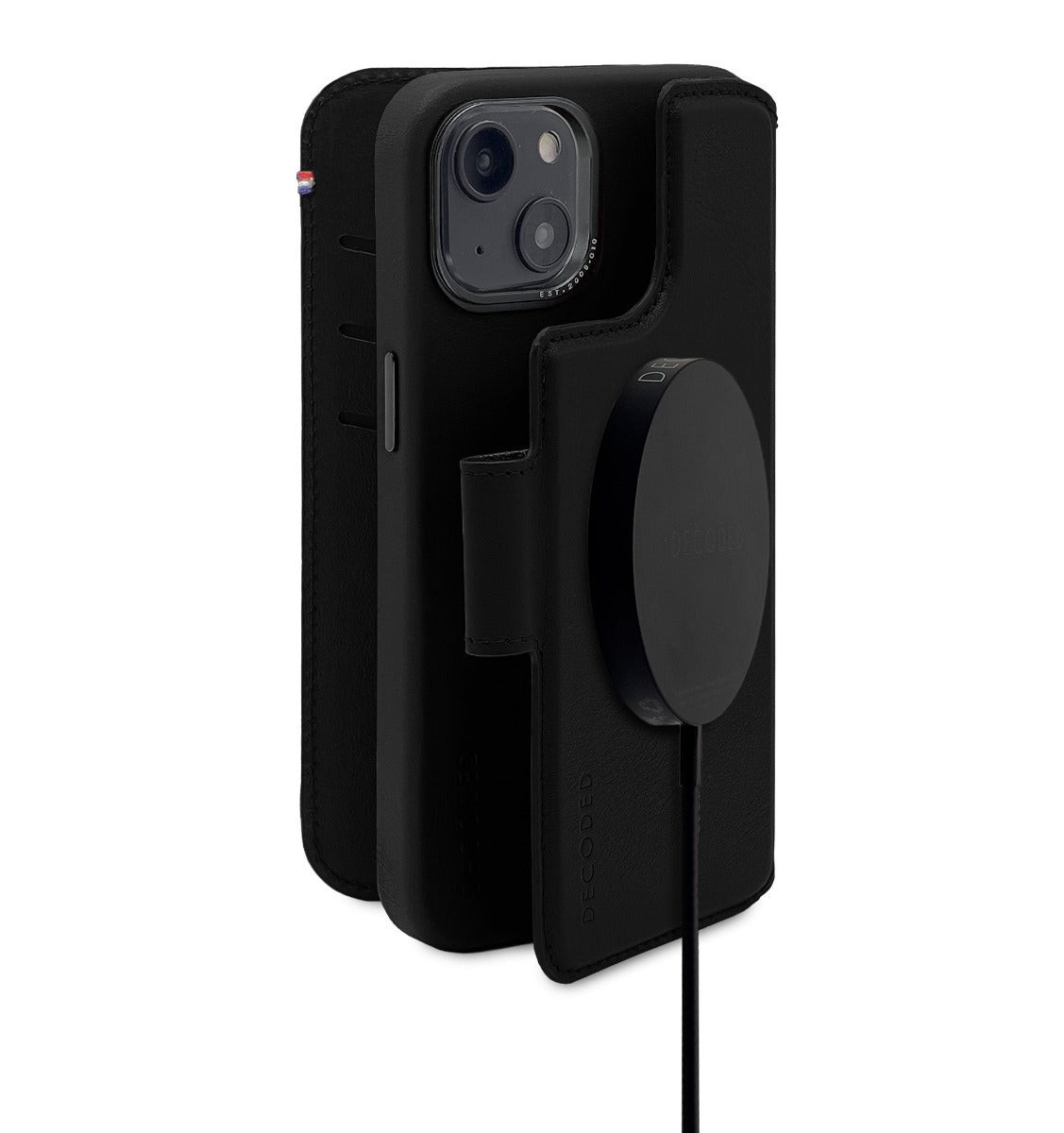 Husa de protectie Decoded cu portofel pentru iPhone 14, Piele, Negru - iSTYLE RO