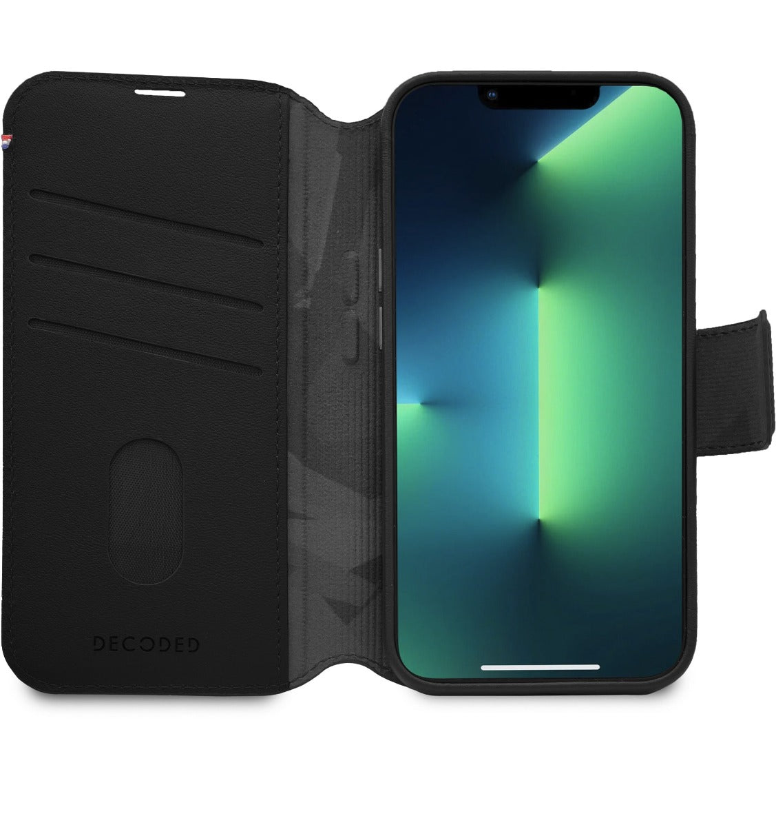 Husa de protectie Decoded cu portofel pentru iPhone 14 Plus, Piele, Negru - iSTYLE RO