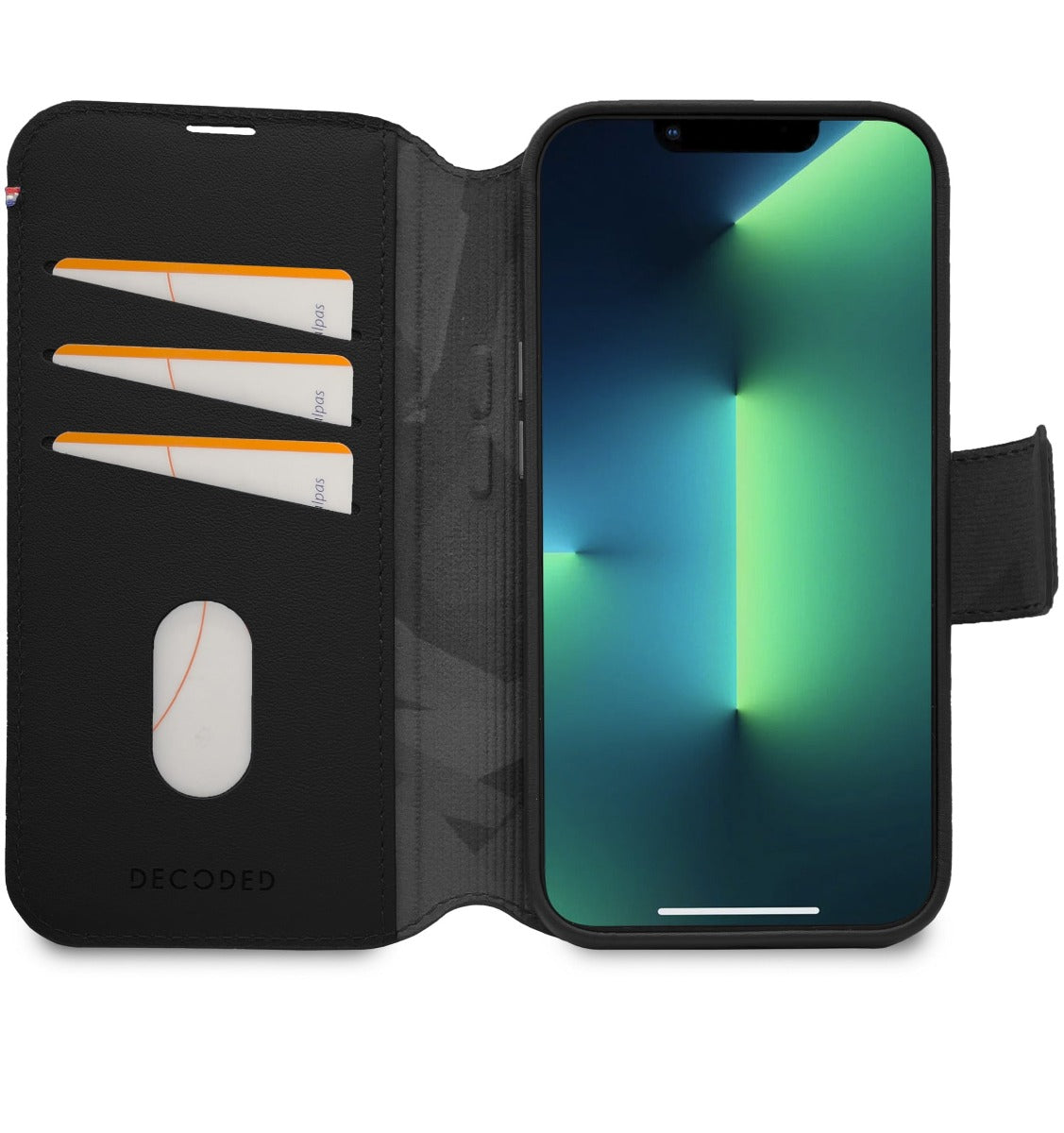 Husa de protectie Decoded cu portofel pentru iPhone 14 Plus, Piele, Negru - iSTYLE RO