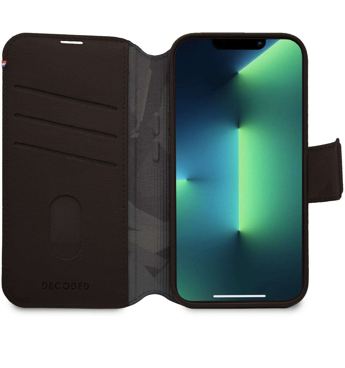 Husa de protectie Decoded cu portofel pentru iPhone 14 Pro, Piele, Maro - iSTYLE RO