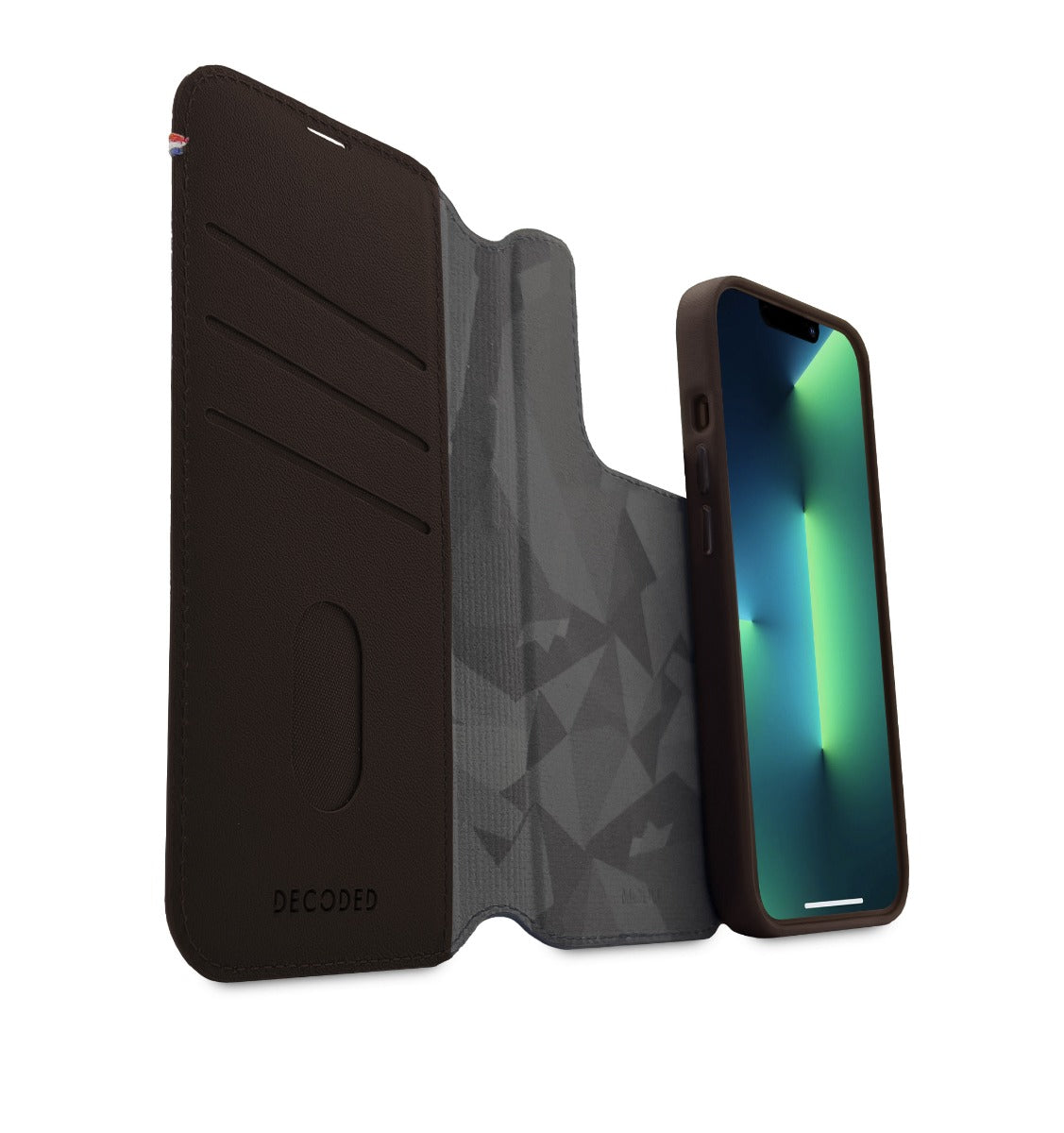 Husa de protectie Decoded cu portofel pentru iPhone 14 Pro, Piele, Maro - iSTYLE RO