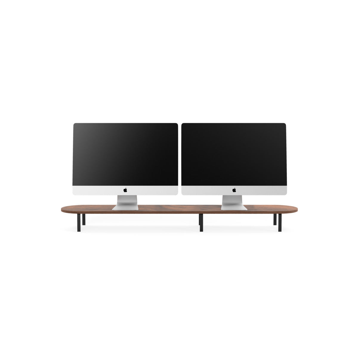 Stand dublu Woodcessories pentru monitor Walnut/Black - iSTYLE RO