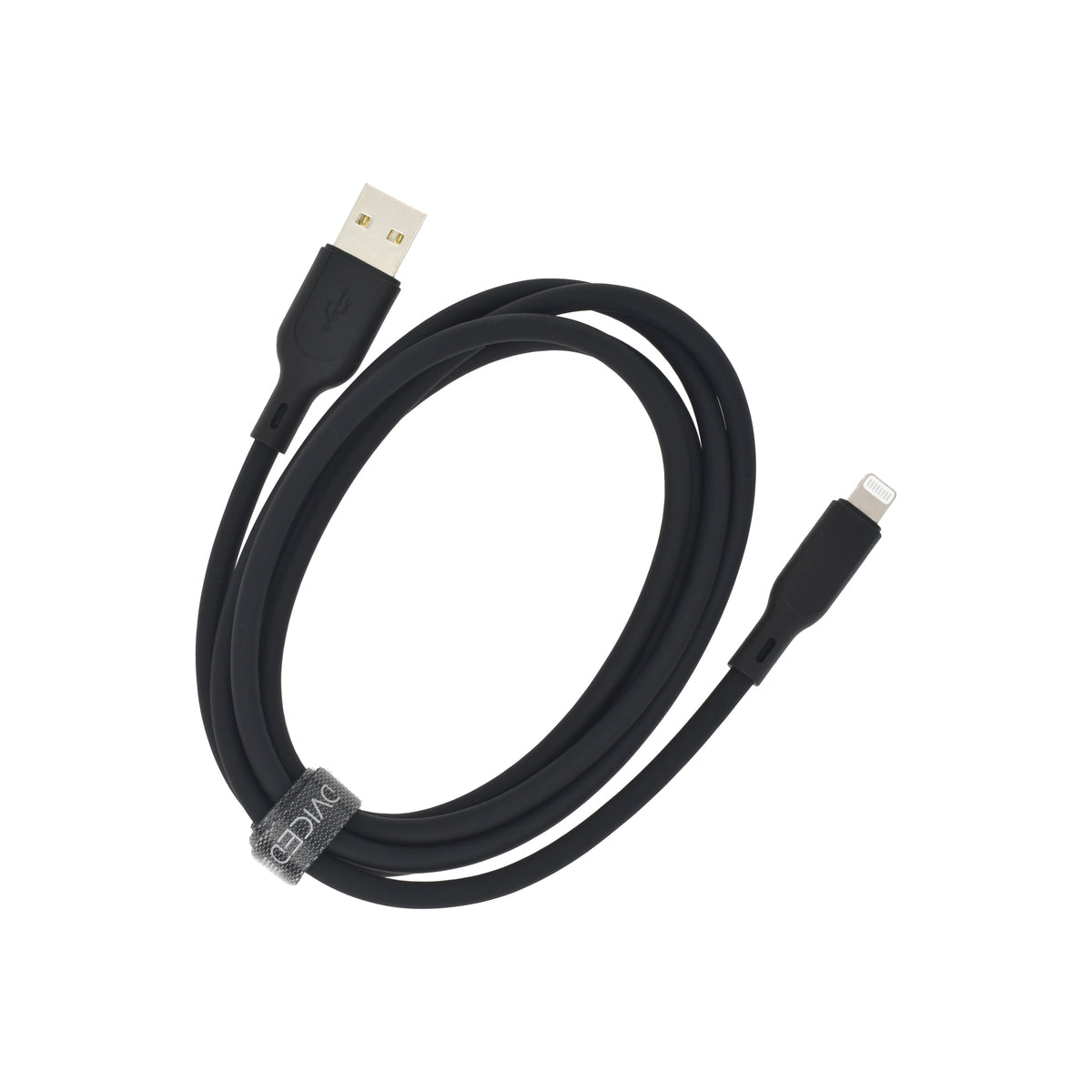 Cablu de date Dviced USB-A la Lightning silicon 1.25m, Negru - iSTYLE RO