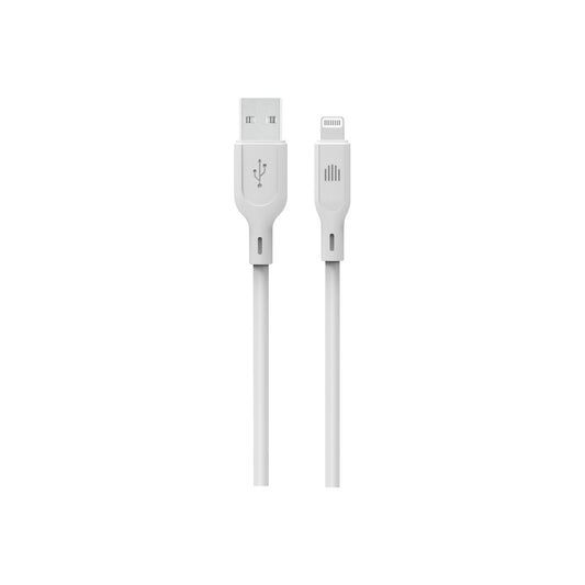 Cablu de date Dviced USB-A la Lightning silicon 1.25m, Alb - iSTYLE RO