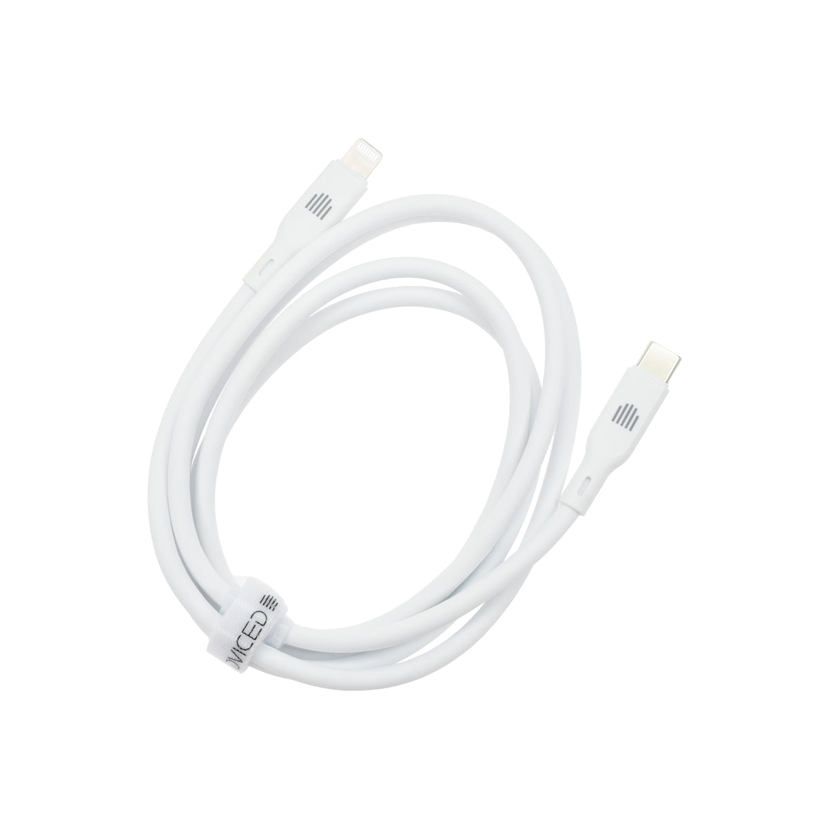 Cablu de date Dviced USB-C la Lightning silicon 1.25m, Alb - iSTYLE RO