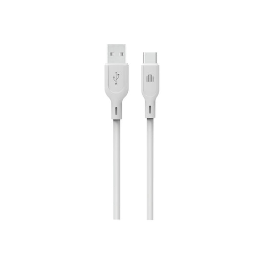 Cablu de date Dviced USB-A la USB-C silicon 1.25m, Alb - iSTYLE RO