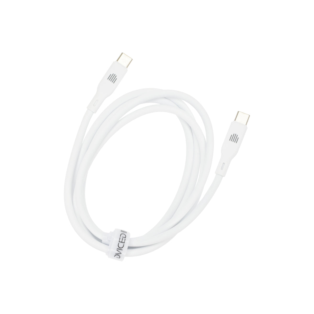 Cablu de date Dviced USB-C la USB-C silicon 1.25m, Alb - iSTYLE RO