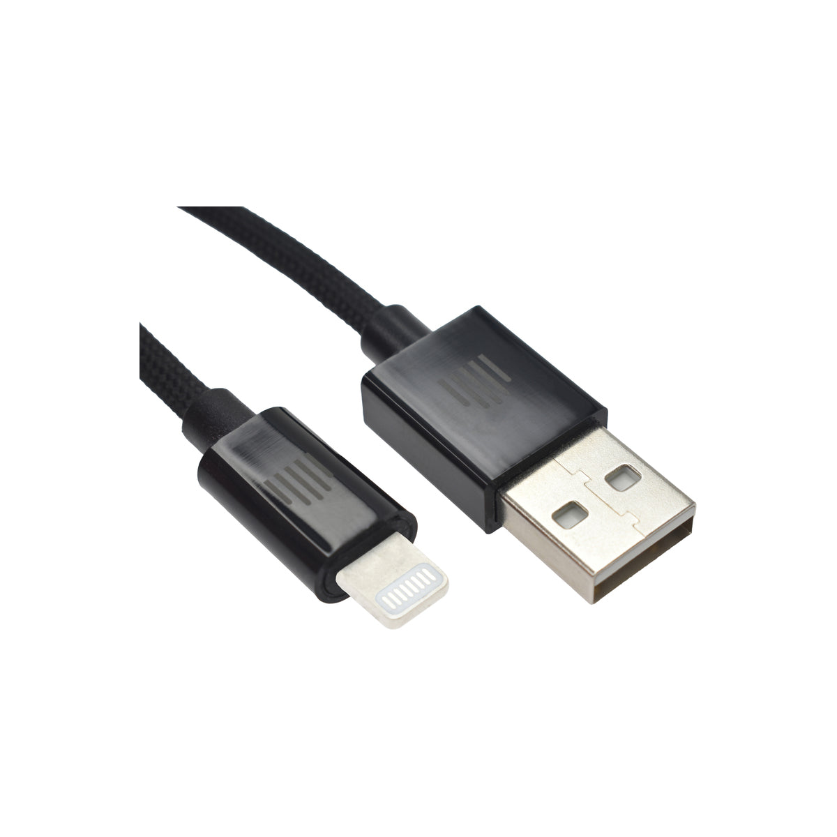 Cablu de date Dviced USB-A la Lightning Nylon Textile 0.25m, Negru - iSTYLE RO