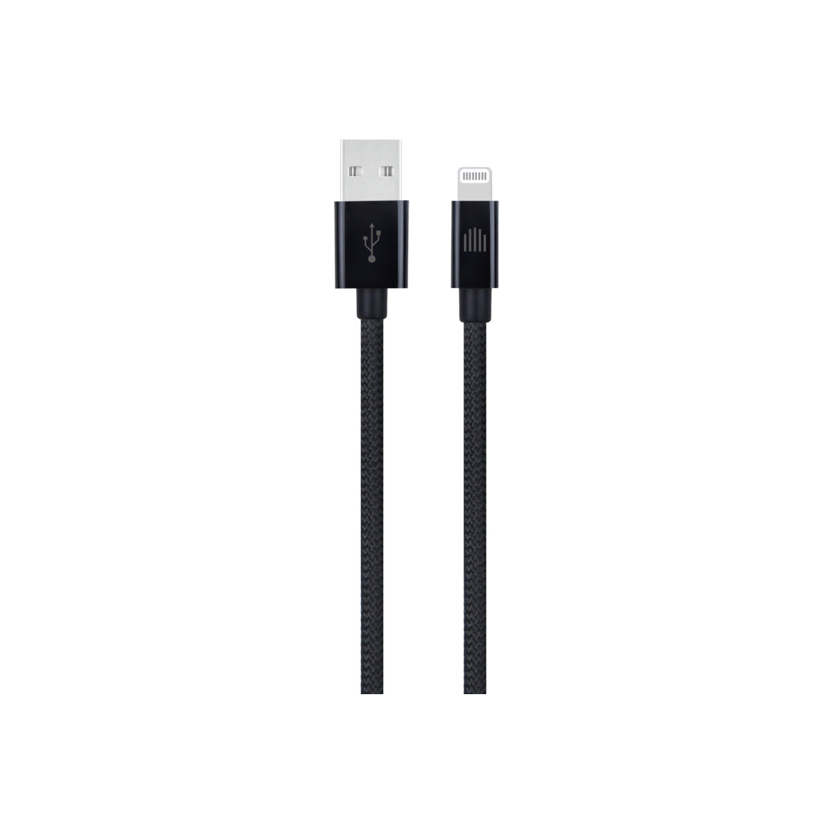 Cablu de date Dviced USB-A la Lightning Nylon Textile 0.25m, Negru - iSTYLE RO