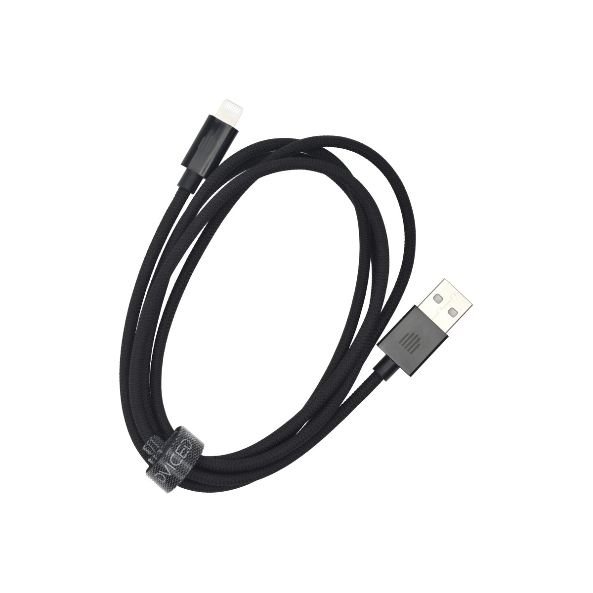 Cablu de date Dviced USB-A la Lightning Nylon Textile 1.25m, Negru - iSTYLE RO