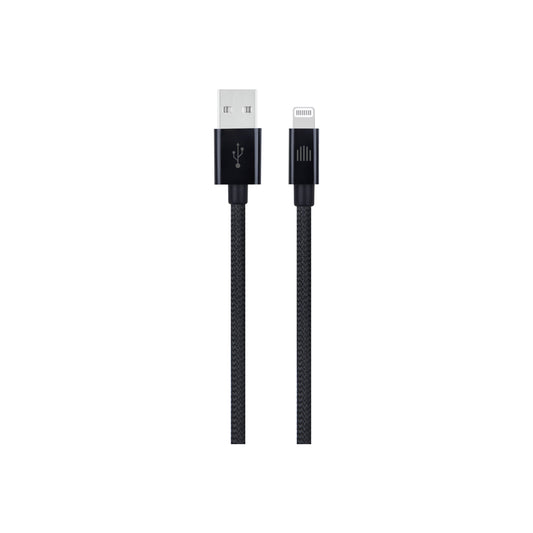 Cablu de date Dviced USB-A la Lightning Nylon Textile 1.25m, Negru - iSTYLE RO