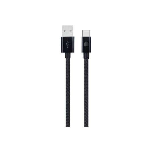 Cablu de date Dviced USB-A la USB-C Nylon Textile 1.25m, Negru - iSTYLE RO