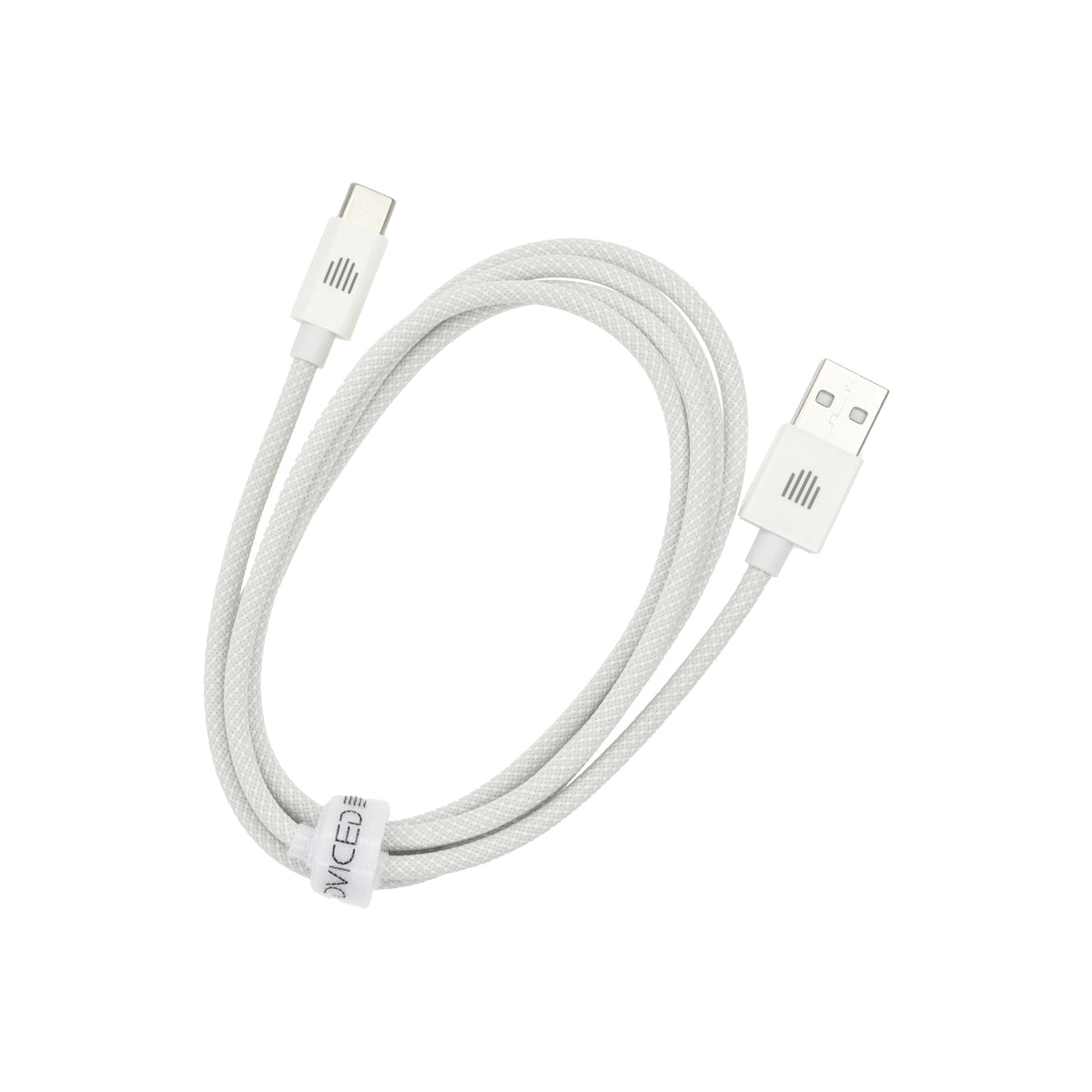 Cablu de date Dviced USB-A la USB-C Nylon Textile 1.25m, Alb - iSTYLE RO