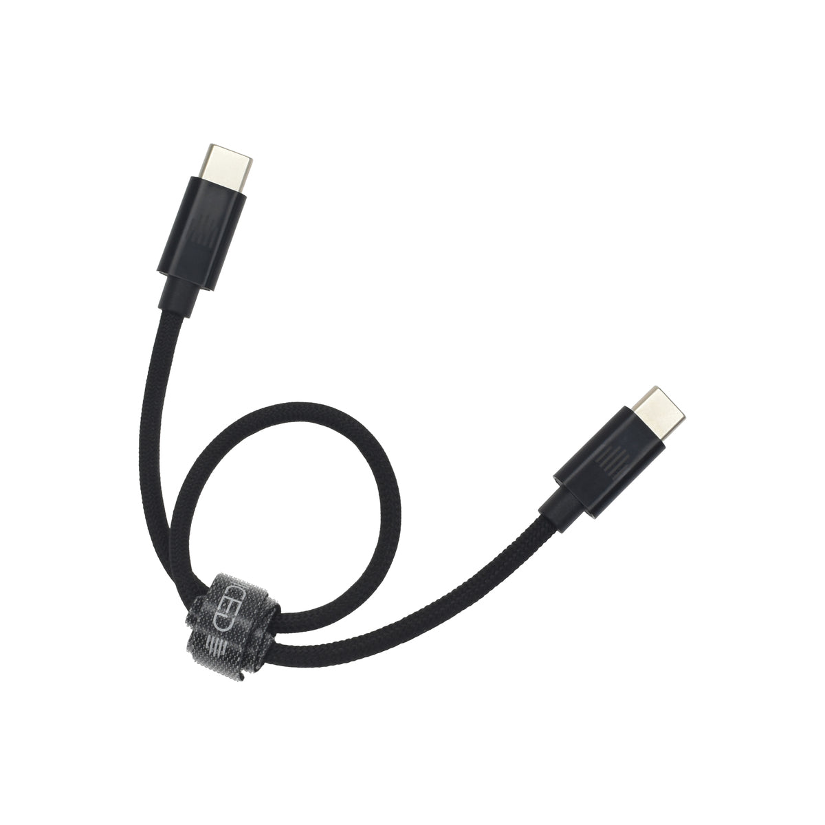 Cablu de date Dviced USB-C la USB-C Nylon Textile 0.25m, Negru - iSTYLE RO