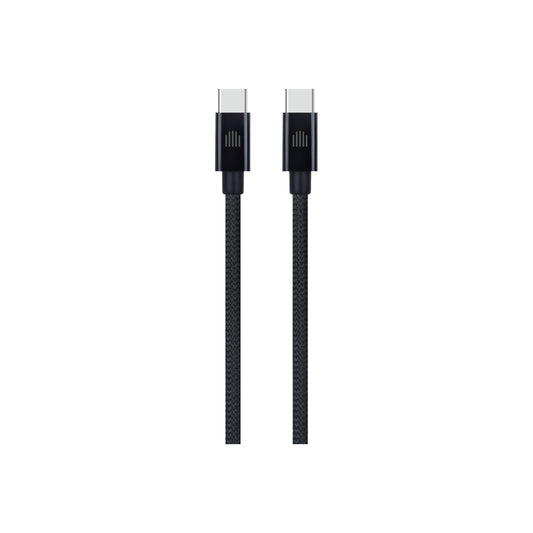 Cablu de date Dviced USB-C la USB-C Nylon Textile 0.25m, Negru - iSTYLE RO