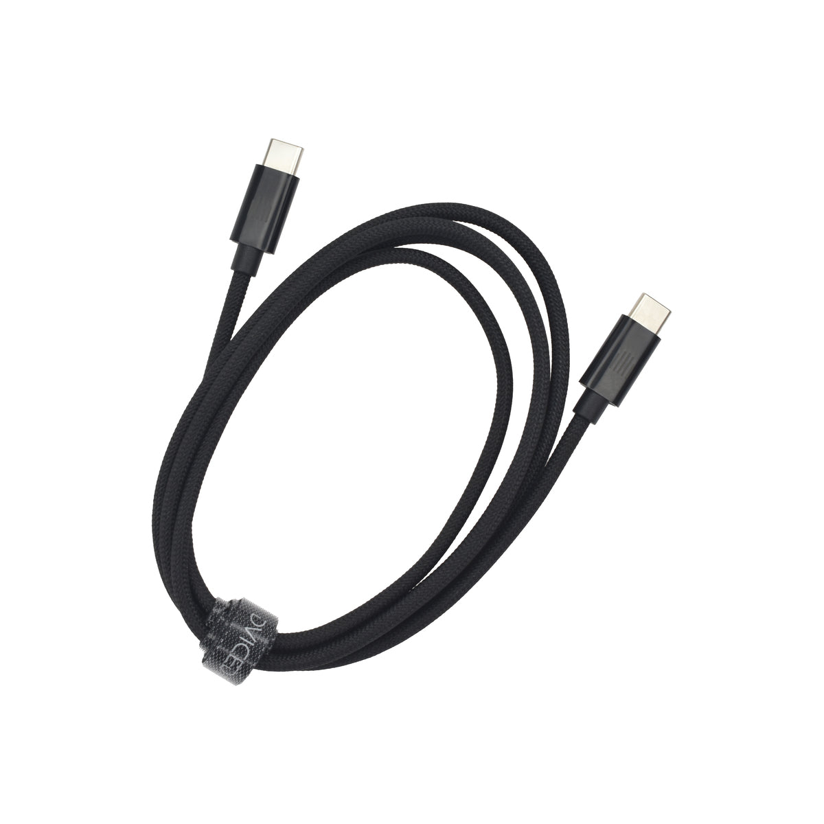 Cablu de date Dviced USB-C la USB-C Nylon Textile 1.25m, Negru - iSTYLE RO