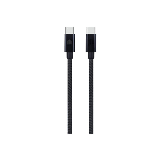 Cablu de date Dviced USB-C la USB-C Nylon Textile 1.25m, Negru - iSTYLE RO