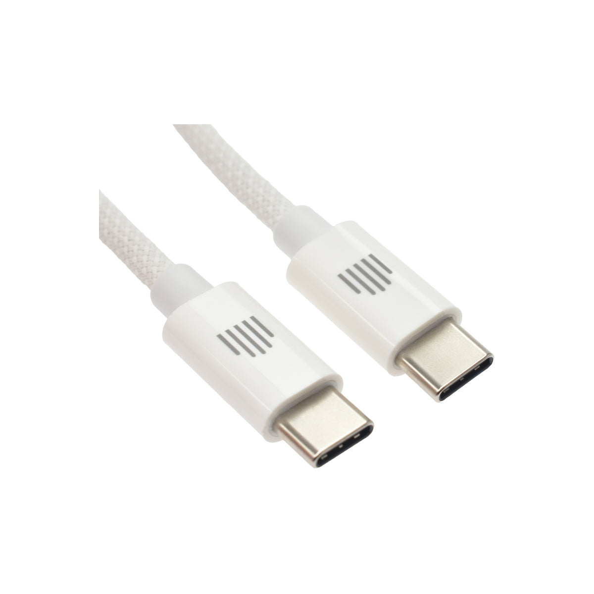 Cablu de date Dviced USB-C la USB-C Nylon Textile 1.25m, Alb - iSTYLE RO