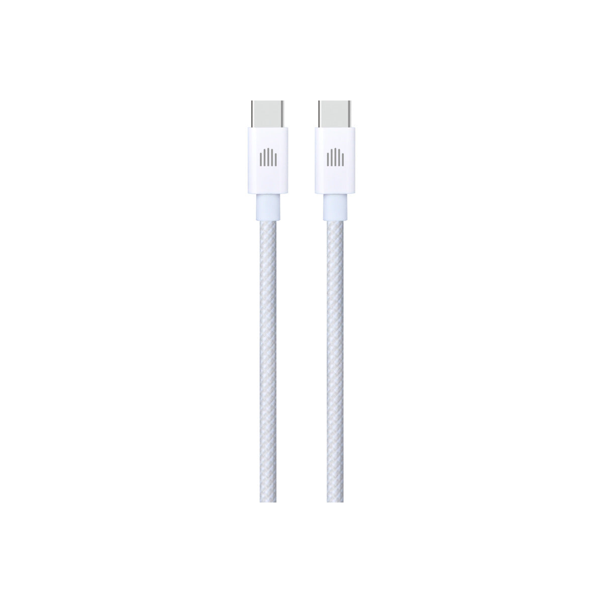 Cablu de date Dviced USB-C la USB-C Nylon Textile 1.25m, Alb - iSTYLE RO